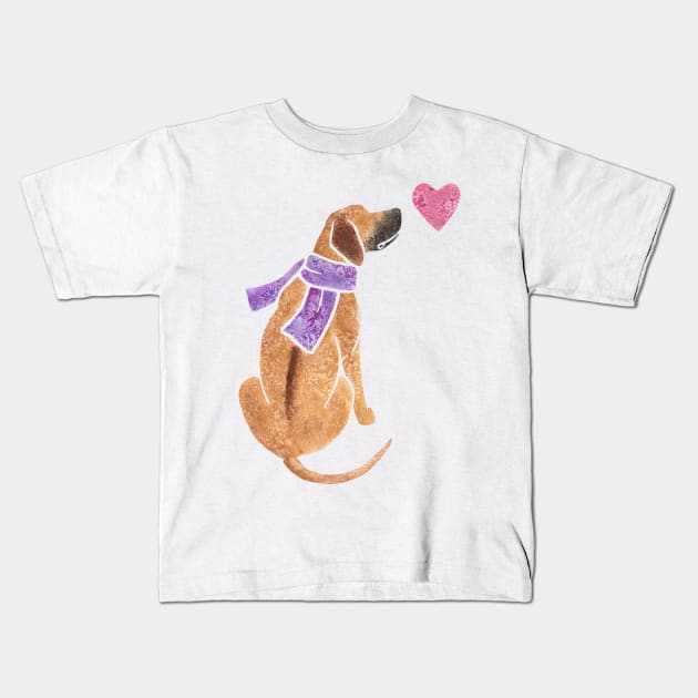 Watercolour Rhodesian Ridgeback Kids T-Shirt by animalartbyjess